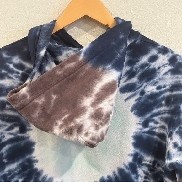 Monrow sunburst tie dye relaxed fit hoodie shades of blue and purple size small - Picture 6 of 8